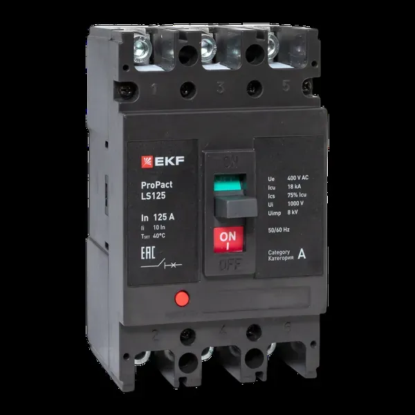 Ls125 18ка 3p 125а propact ekf EKF MCCB-125-18-3-125-LS