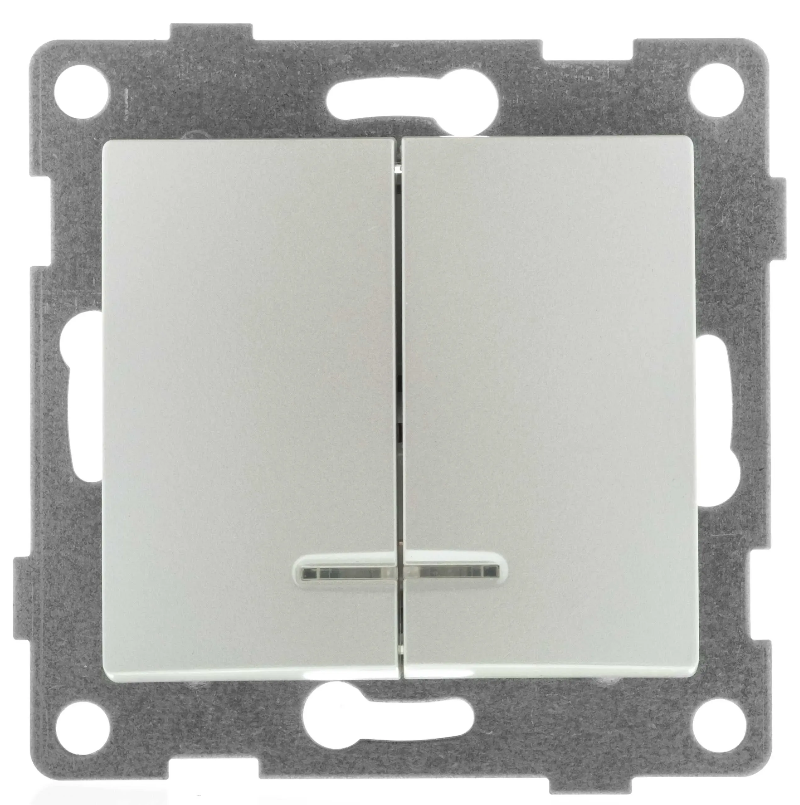 GUSI Bravo МЕХАНИЗМ Выключатель двухклавишный со светоиндикацией, скрытая установка, 10А, 250В. Цвет шампань GUSI Electric С10В28-028