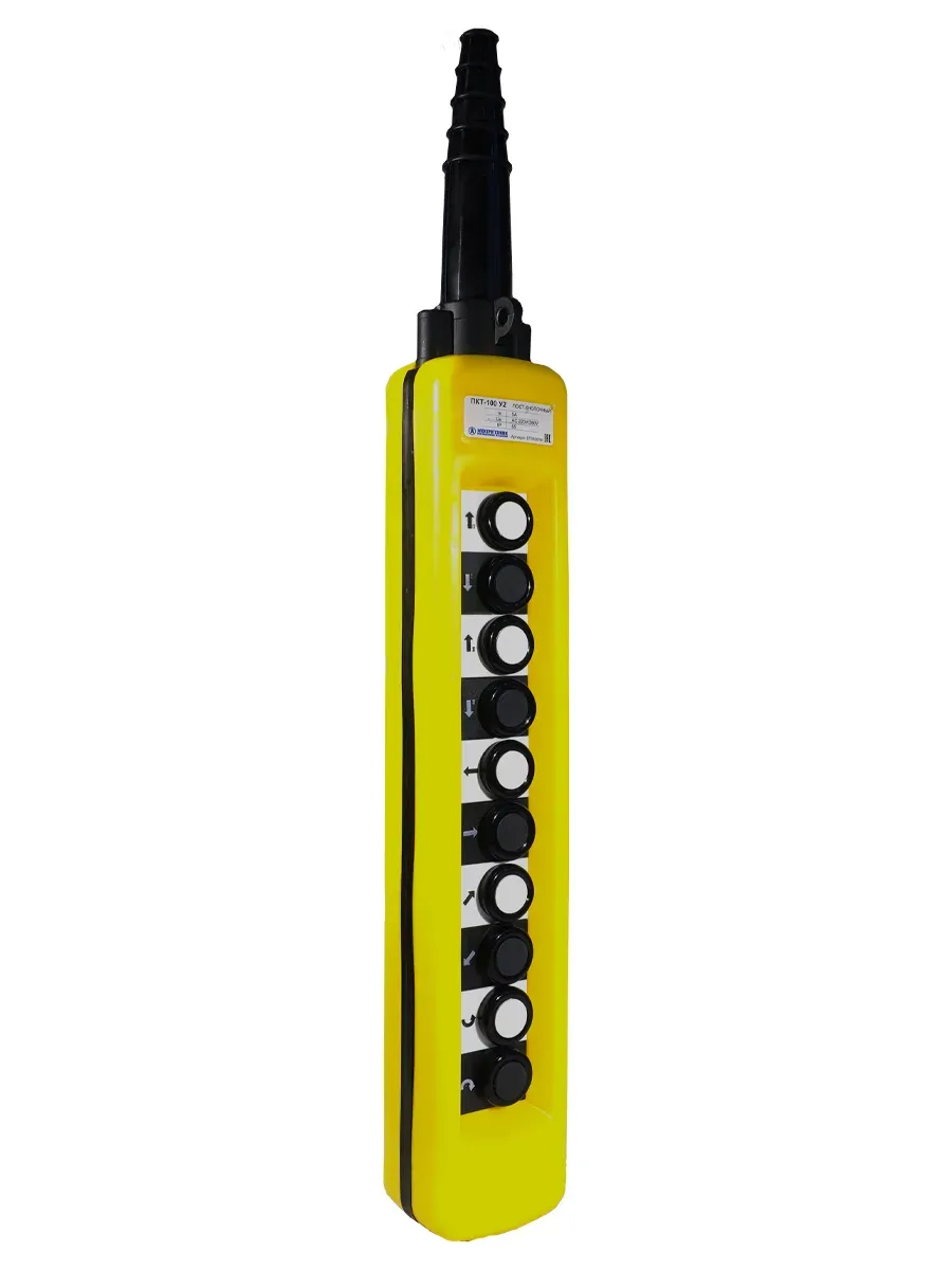 Пост кнопочный ПКТ-100 У2, IP65, вверх, вниз, влево, вправо, вперед, назад, по часовой, против часовой, быстрее, медленнее, 10NO Электротехник ET010019