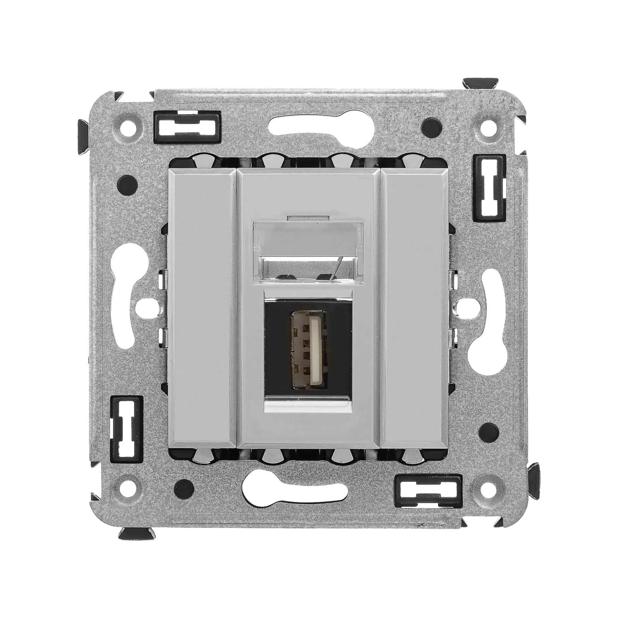 Avanti USB 2.0 розетка одинарная в стену, тип А-А, Закаленная сталь DKC 4404403