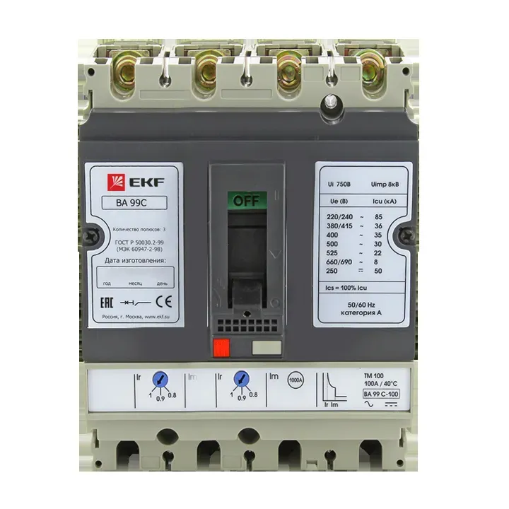 Выключатель автоматический ва-99c (compact ns) 630/630а 3p+n 45ка EKF MCCB99C-630-630+N
