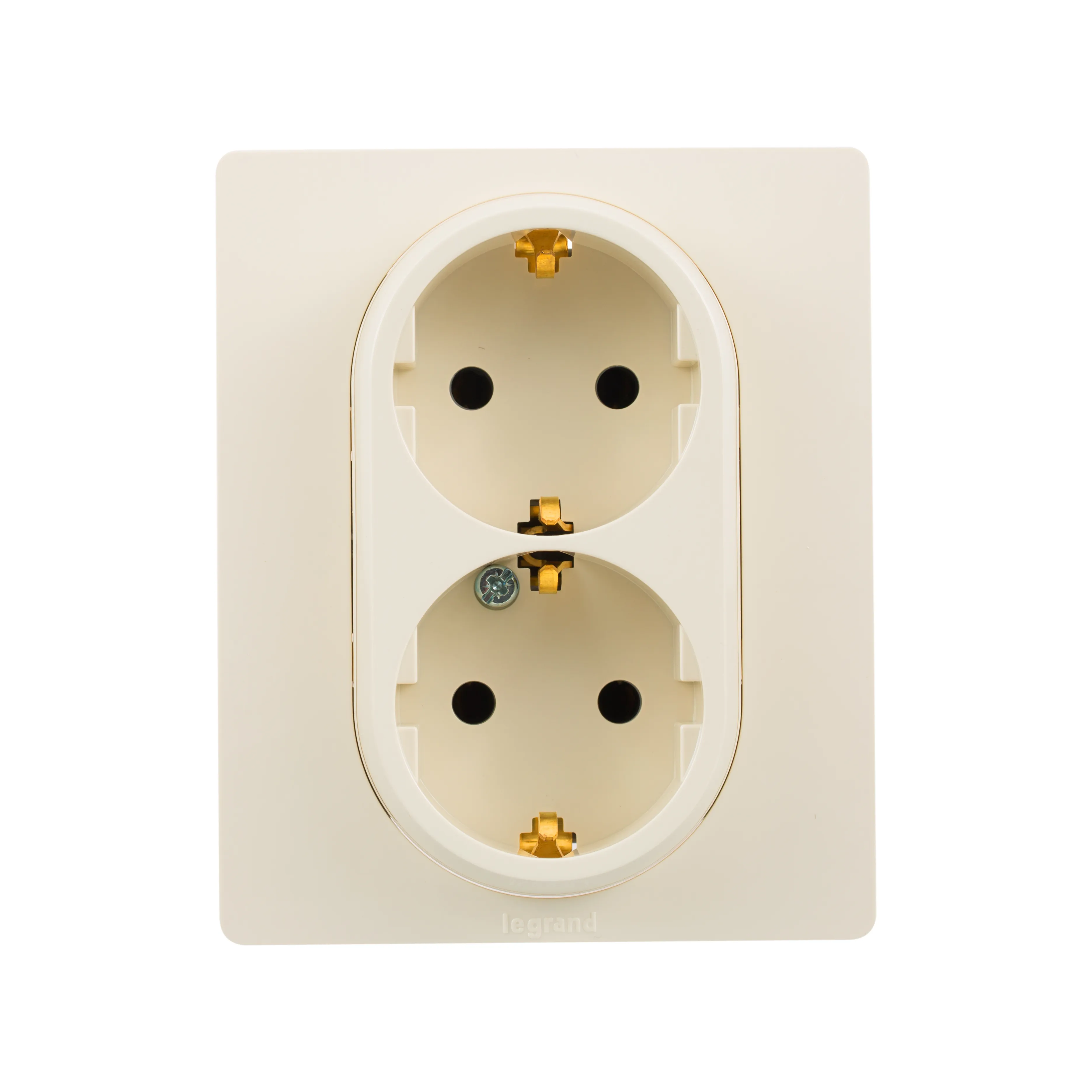 ETIKA Розетка двойная с заземлением без шторок слоновая кость LEGRAND 672323