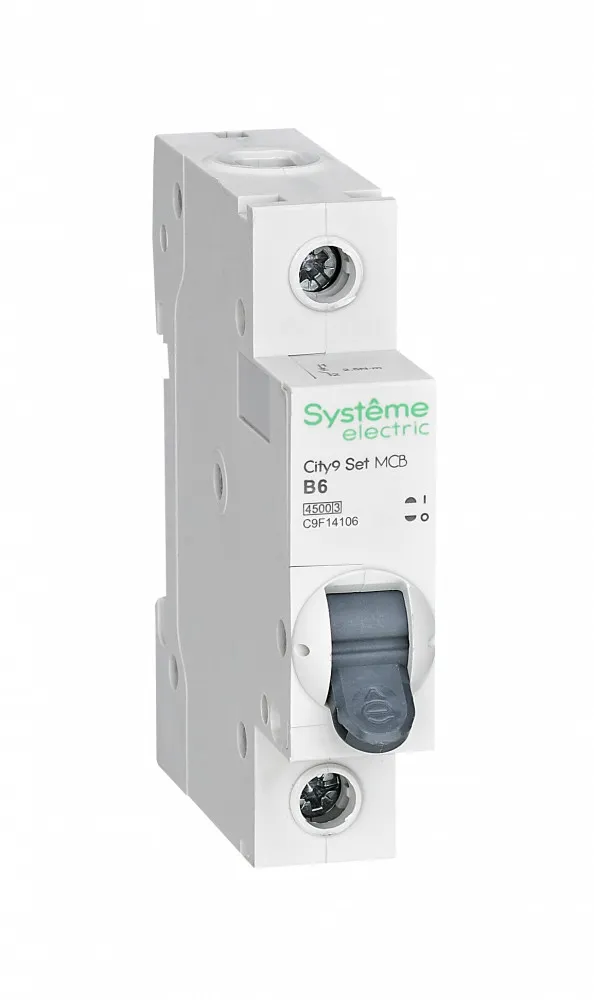 Выключатель автоматический однополюсный 6А B 4.5kA 230В City9 Set SE (Systeme) C9F14106