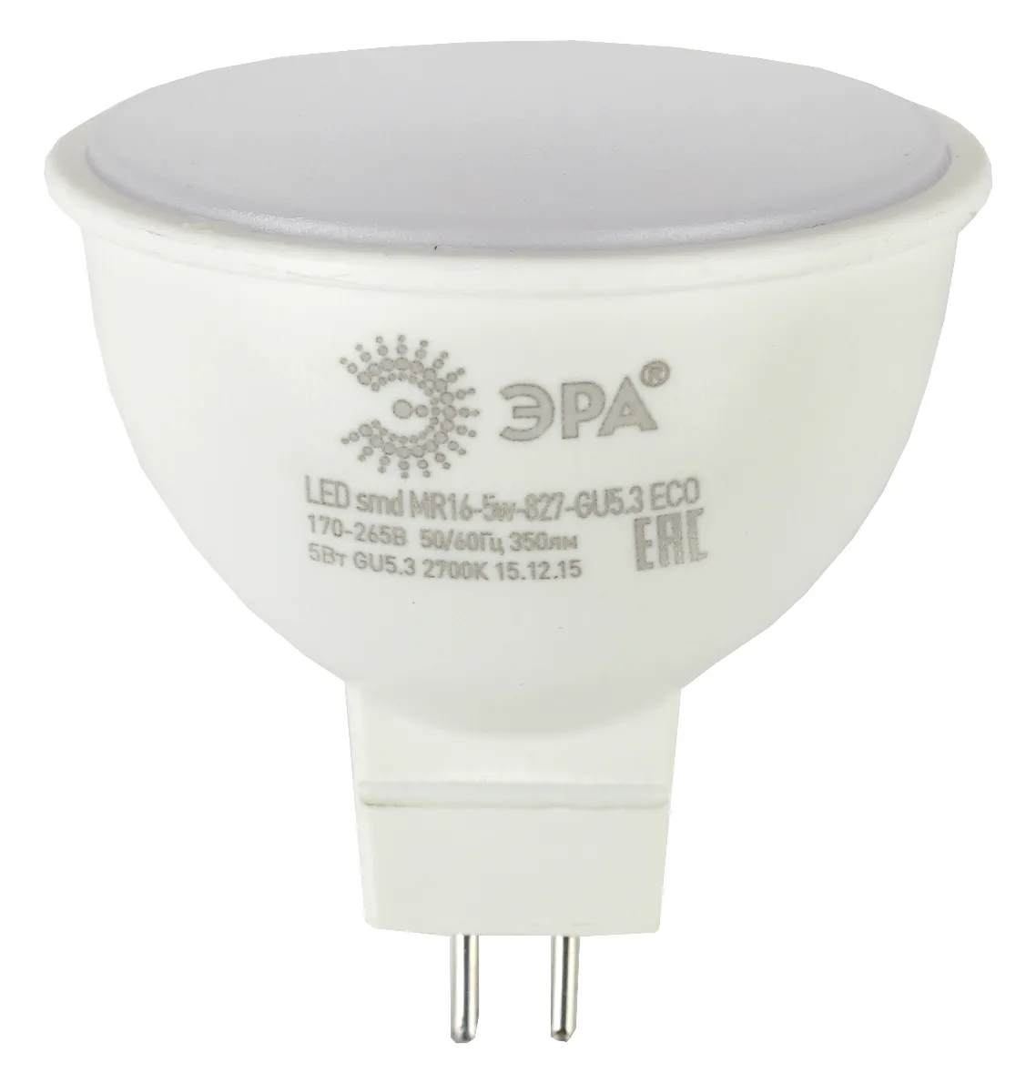 Лампа светодиодная RED LINE LED MR16-5W-827-GU5.3 R GU5.3 5 Вт софит теплый белый свет ЭРА Б0050230