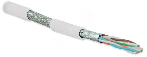 Витая пара S/FTP кат 6a 4 пары AWG23 solid IN LSZH нг(А)-HF белый 500м