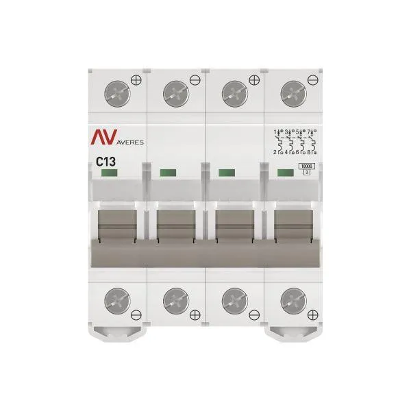 Выключатель автоматический av-10 dc 4p 13a (c) 10ka ekf averes EKF MCB10-DC-4-13C-AV