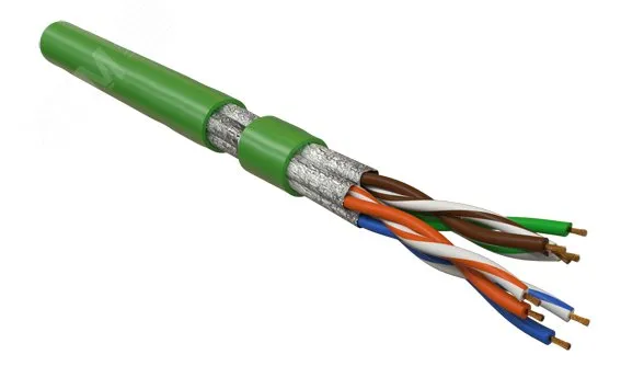 Витая пара U/FTP кат 6 4 пары AWG26 patch IN LSZH нг(А)-HF зеленый 500м