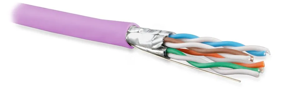 Витая пара U/FTP кат 6a 4 пары AWG23 solid IN LSZH нг(А)-HF розовый 500м