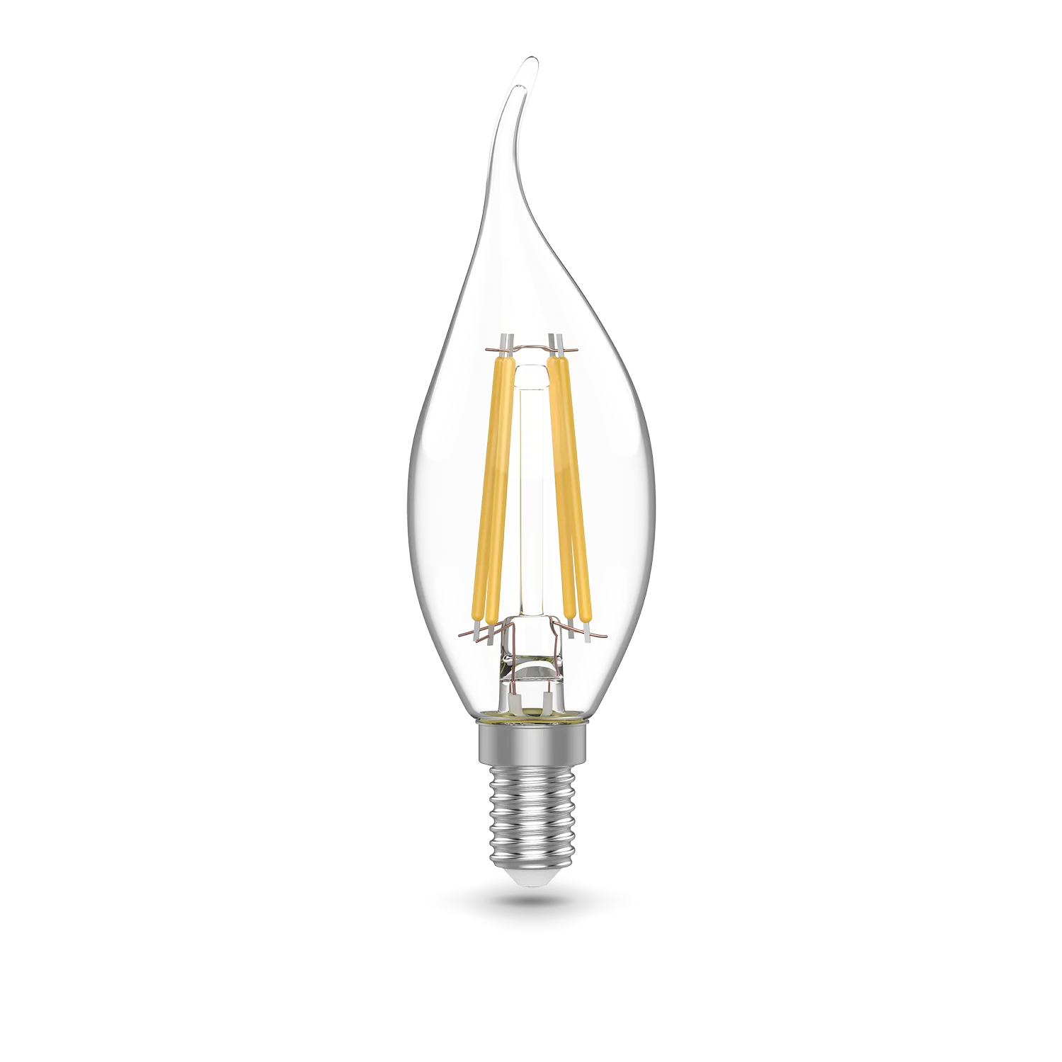 Лампа светодиодная филаментная led 4.5 вт 420 лм 4100к ac180-240в e14 свеча нейтральный  basic gauss GAUSS 1041125