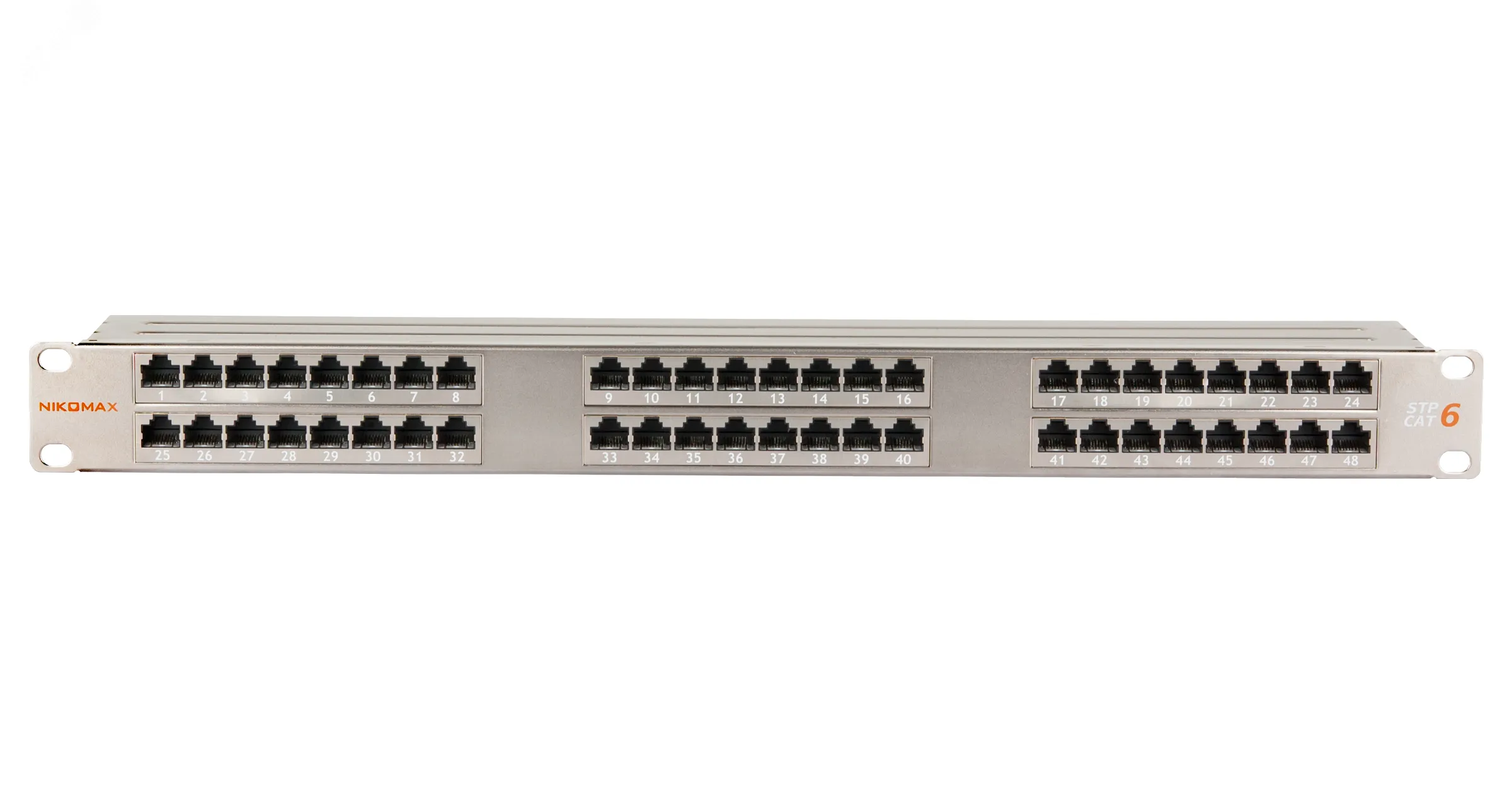 Патч-панель 19'' 1U 48 портов Cat 6 RJ45/8P8C FTP металлик