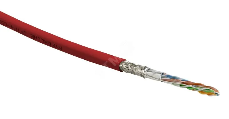 Витая пара SF/UTP кат 5e 4 пары AWG24 solid IN LSZH нг(А)-HF красный 305м