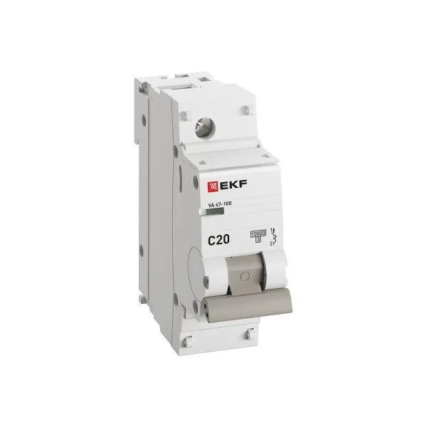 Автоматический выключатель ва 47-100 1p 20а (с) 10ka proxima EKF MCB47100-1-20C-PRO