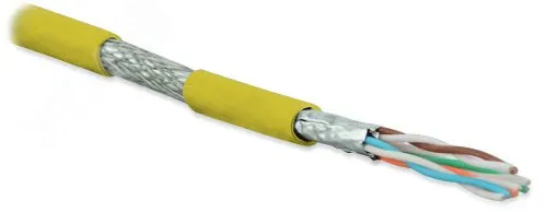 Витая пара S/FTP кат 6a 4 пары AWG23 solid IN LSZH нг(А)-HF желтый 500м