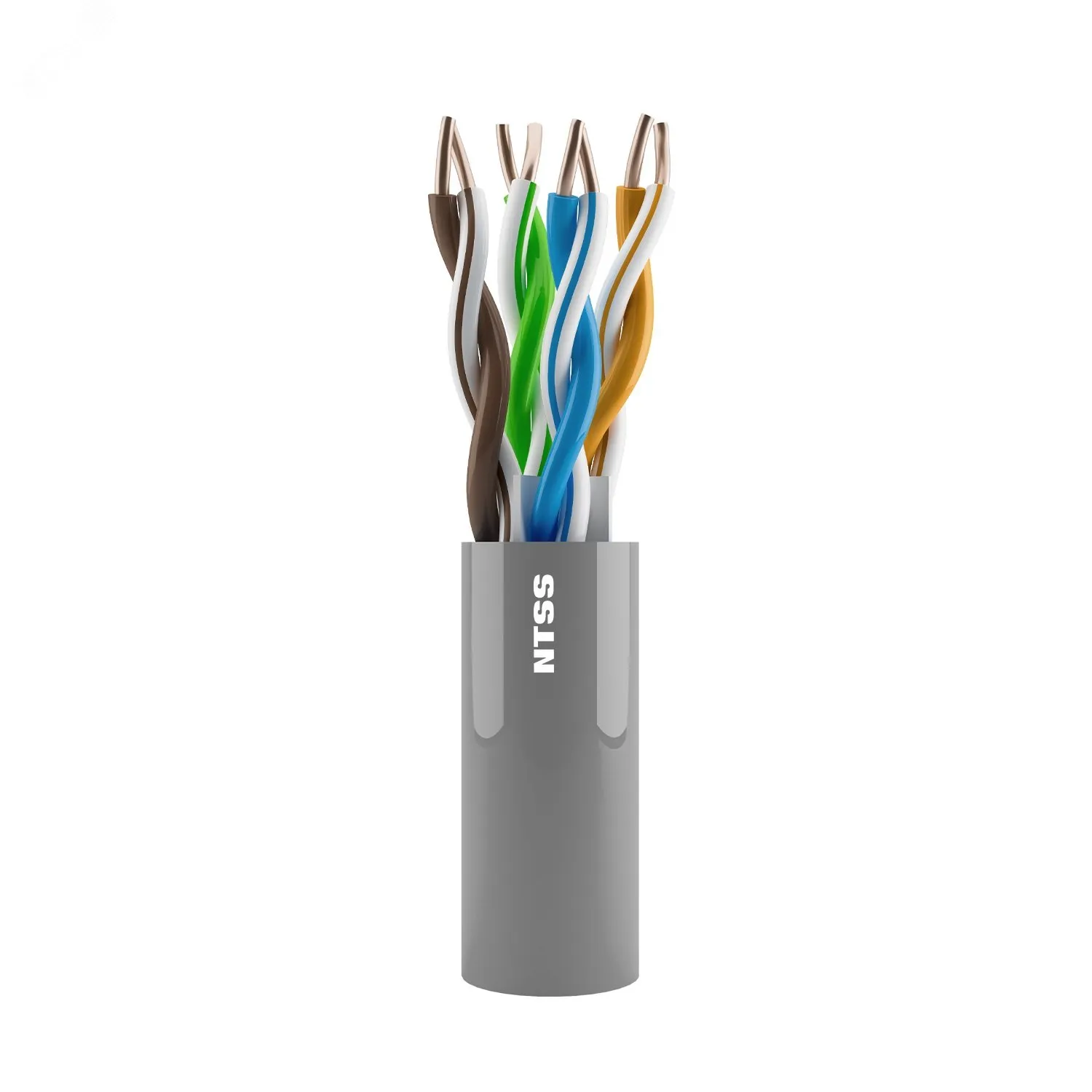 Витая пара U/UTP кат 5e 4 пары 24 AWG одножильный нг(А)-LSLTX внутренний серый 305м