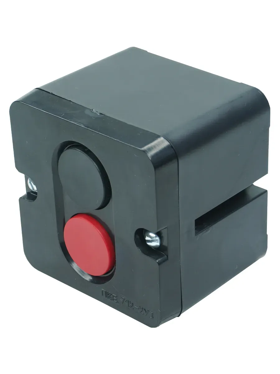 Пост управления ПКЕ 712 У3, 10А, 660В, чёрный и красный цилиндр, накладной, IP40 Электротехник ET523351