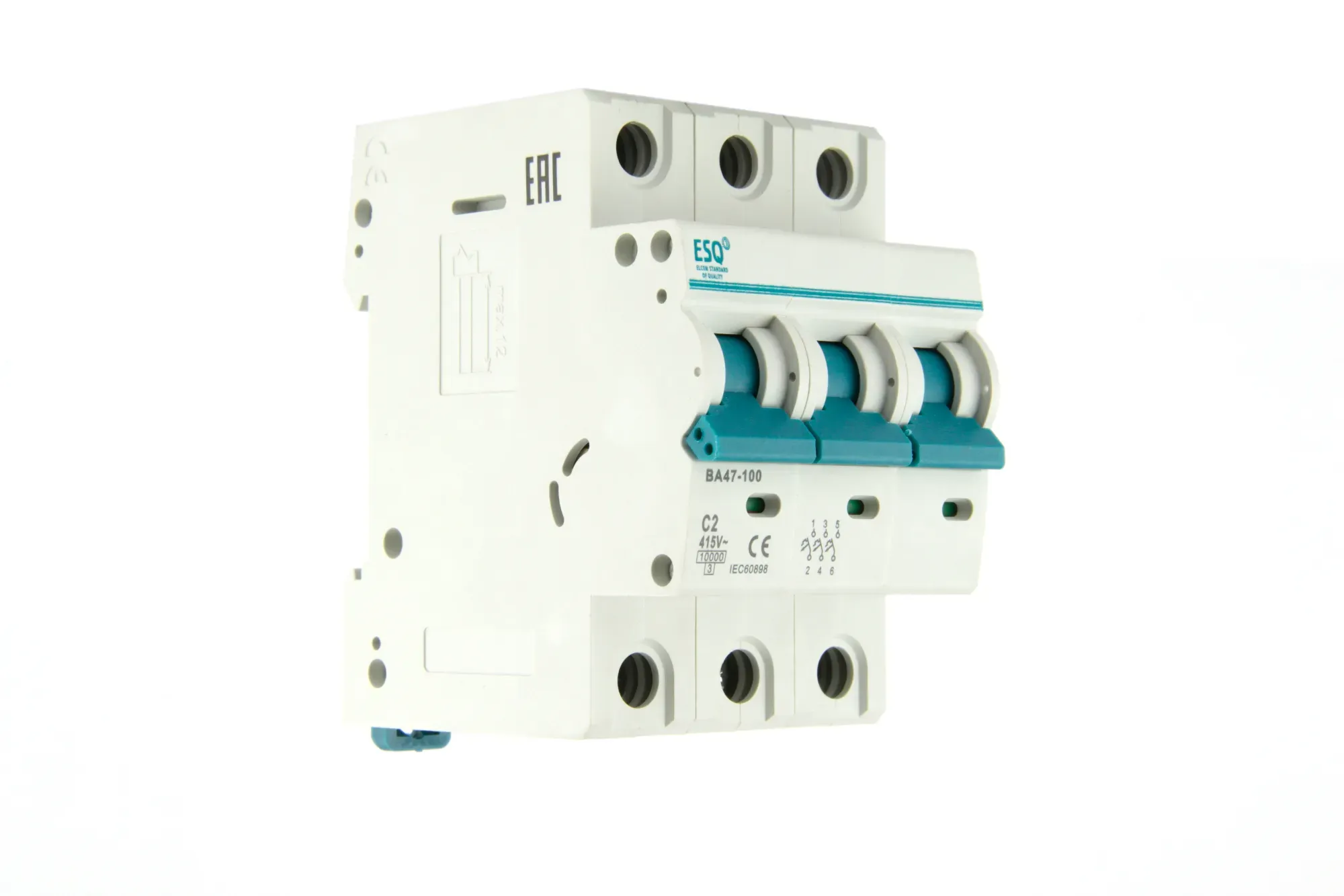 Выключатель автоматический ва 47-100_3 полюса 63а ток к.з. 10ка хар-ка с ESQ 14.03.03.000032