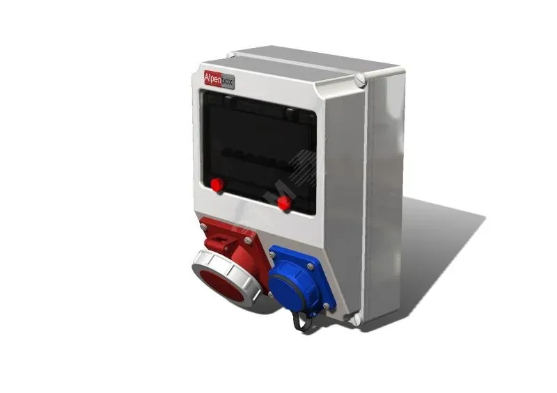 Устройство распределительное 00, 1хSHUKO16А250В 1хСЕЕ32А5п, с защитой, 222х284х122,настенное, пластик, IP67 AlpenBox 00-00016932