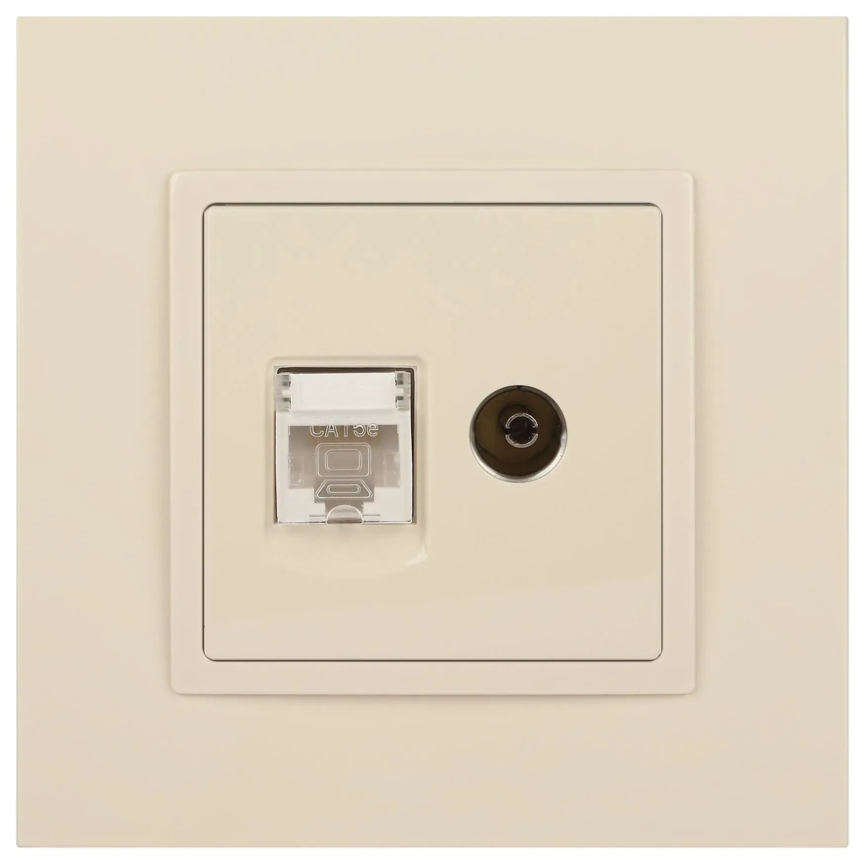 Розетка RJ45+TV, Эра Elegance, сл.кость, 14-3110-02 Б0034315