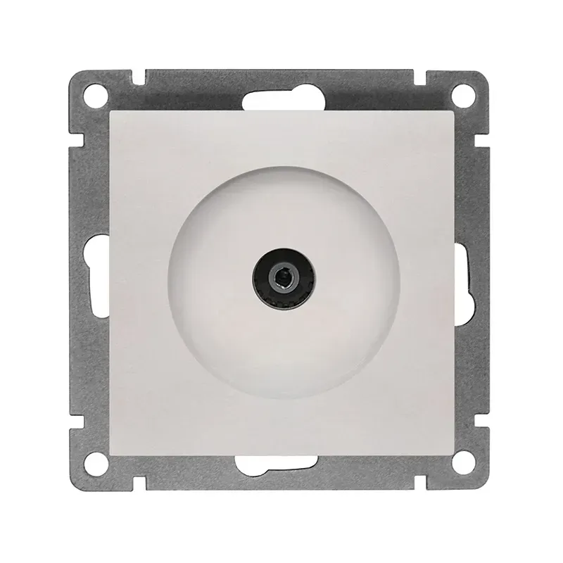 Розетка телевизионная одноместная серия Афина, с/у, тупиковая, 75Ом, ч/д 4-2400Мгц, жемчуг (еврослот) Универсал A0027-OBr