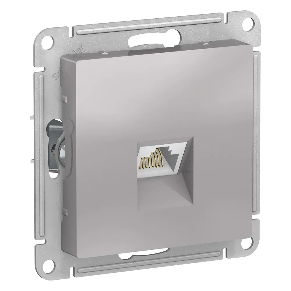 Розетка ATLASDESIGN компьютерная RJ45 механизм алюминий SE (Потенциал) ATN000383