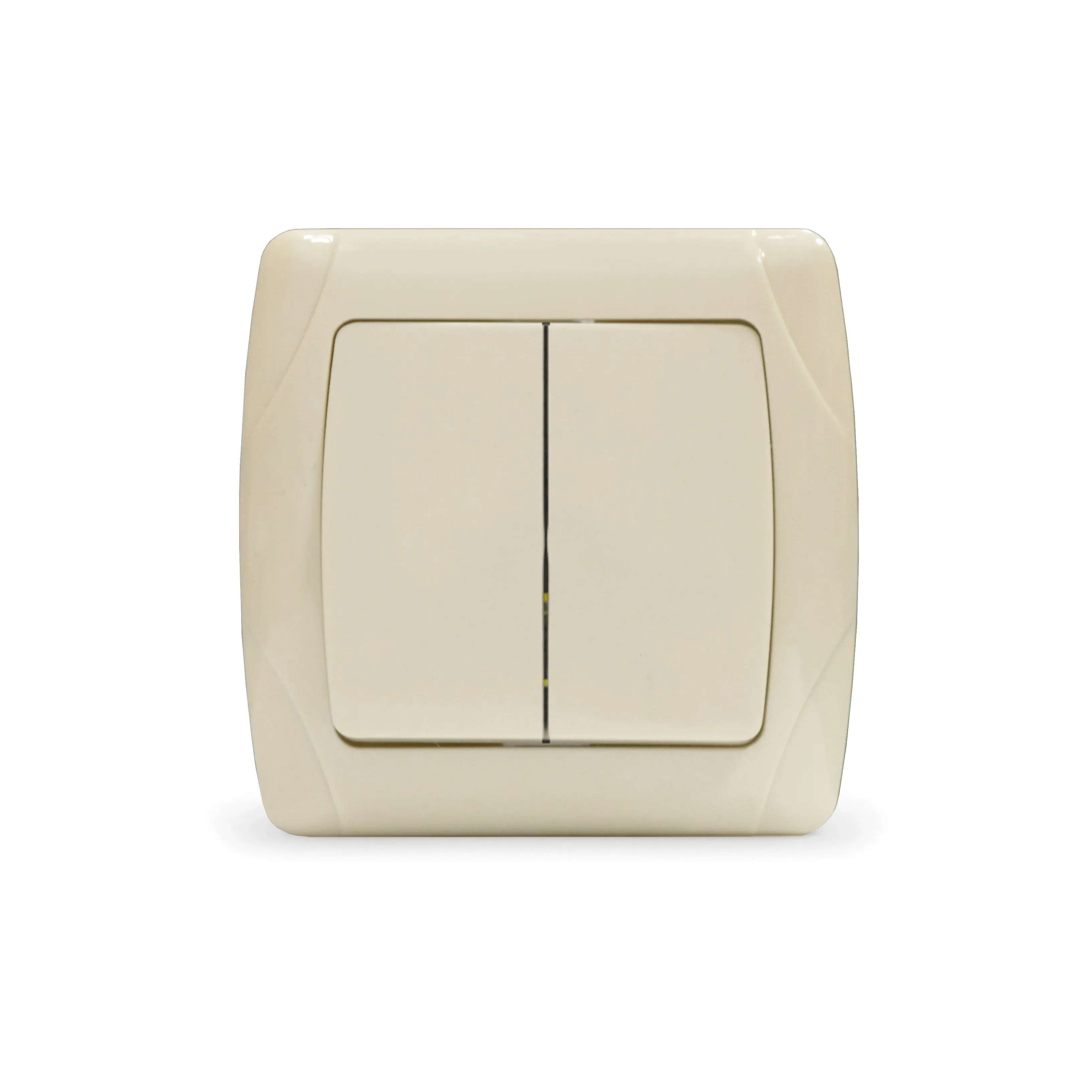Маргарита выключатель двухклавишный  с/у, 10А, 220В, сл.кость (ivory) (еврослот) Универсал М0023-I