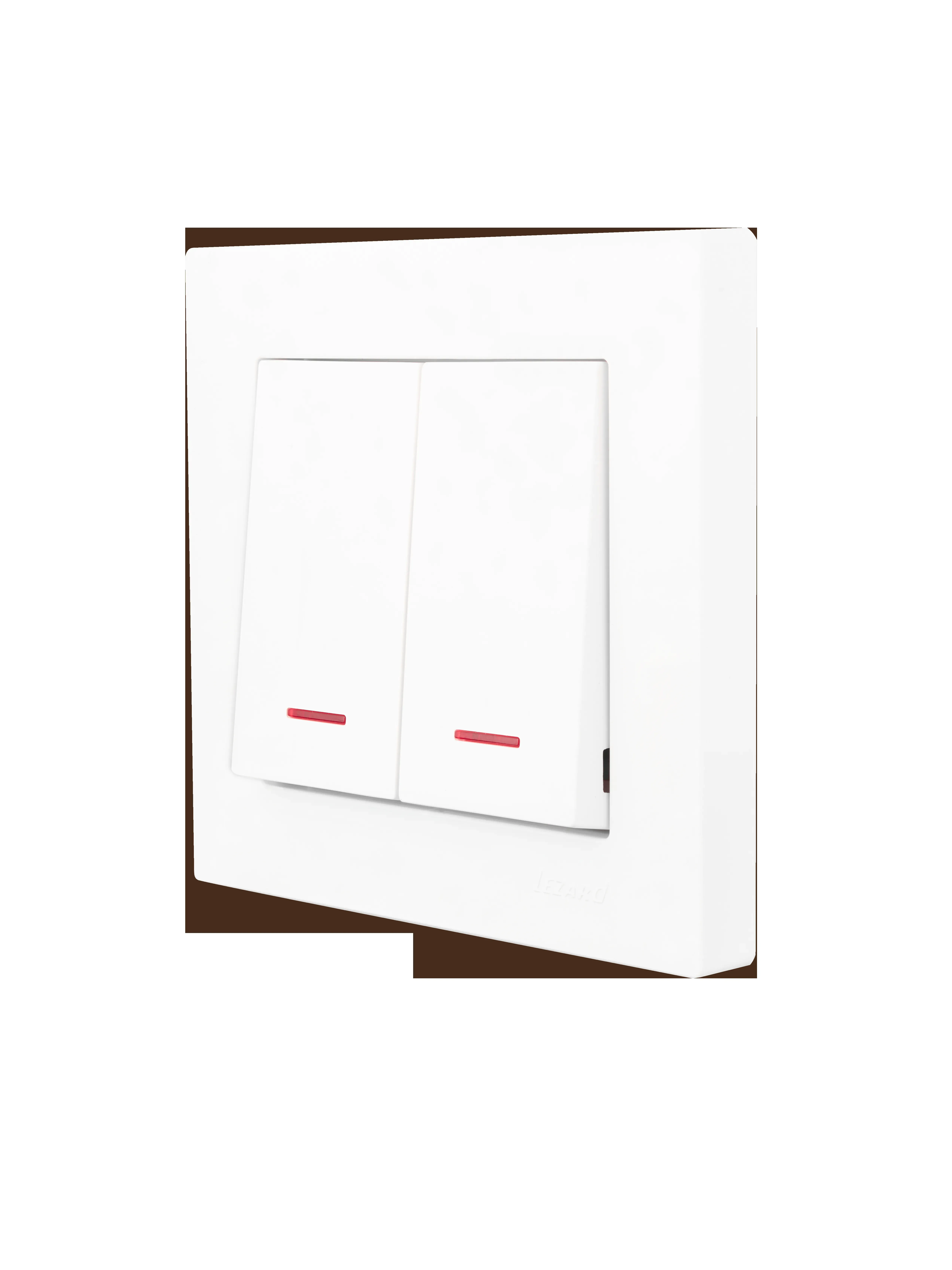 VESNA Выключатель двойной с подсветкой белый Lezard 742-0288-112