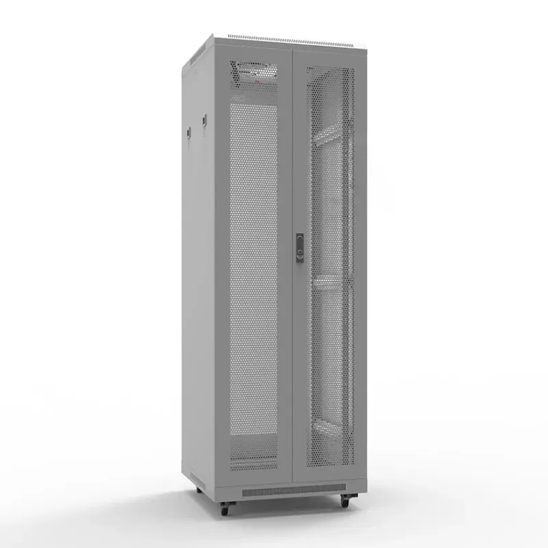 Шкаф напольный 19 standart 42u 0.6х0.6м распашн перф. двери ral7035 из 2частей, REXANT 04-2360