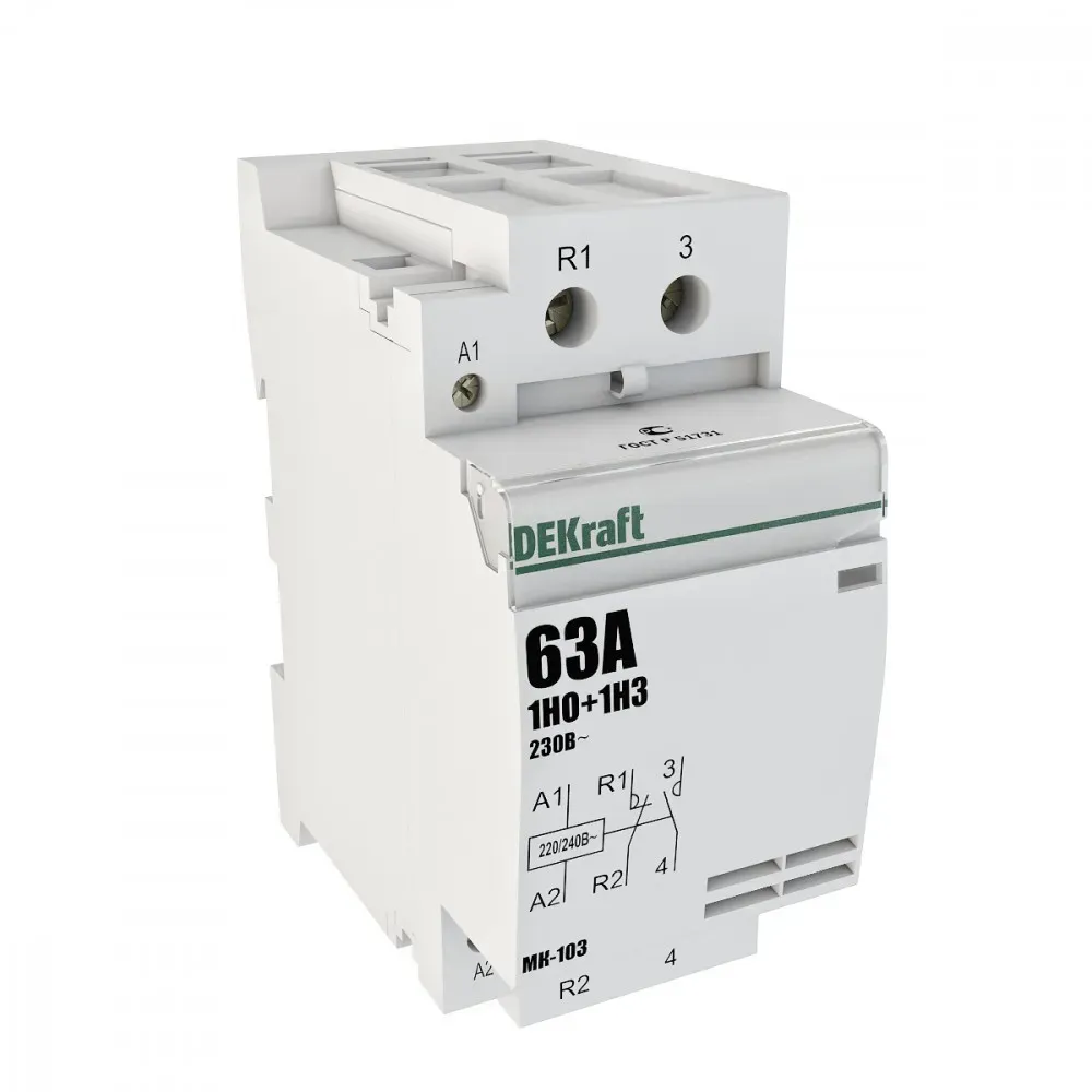 Контактор модульный 1НО+1НЗ 63А 230В МК-103 SE (Dekraft) 18086DEK