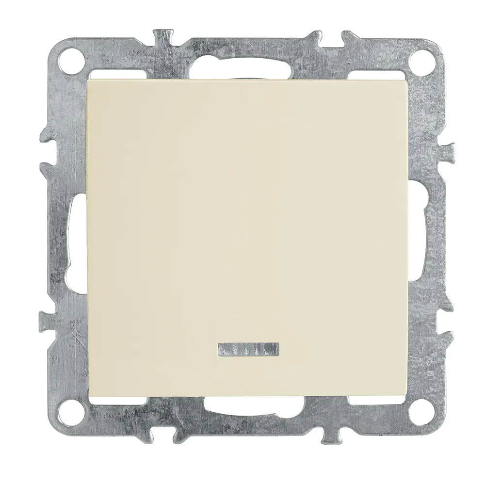 Выключатель 1-клавишный c индикатором (механизм), серия Эрна, , слоновая кость FERON 39320