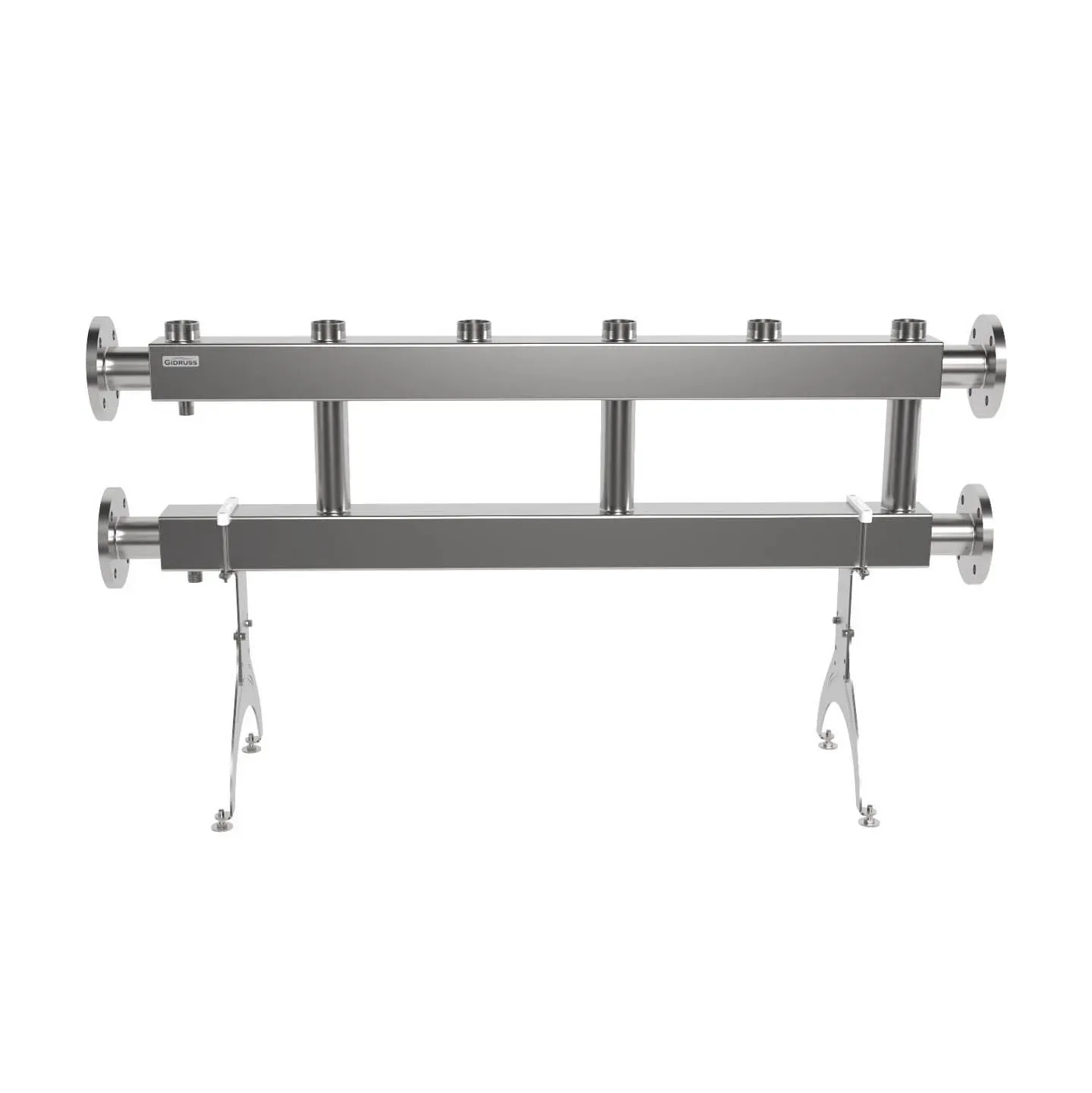 Коллектор модульный MKSS-400-3x50 на 3 контура G 2', 2 магистрали фланцевое подключение DN 65, до 400 кВт, нерж. сталь Gidruss 1R 04006 18