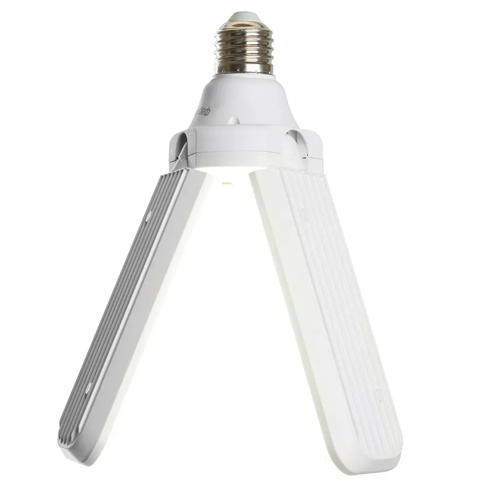 Лампа светодиодная led 50вт е27 дневной 3 лепестка трансформер STEKKER 48772