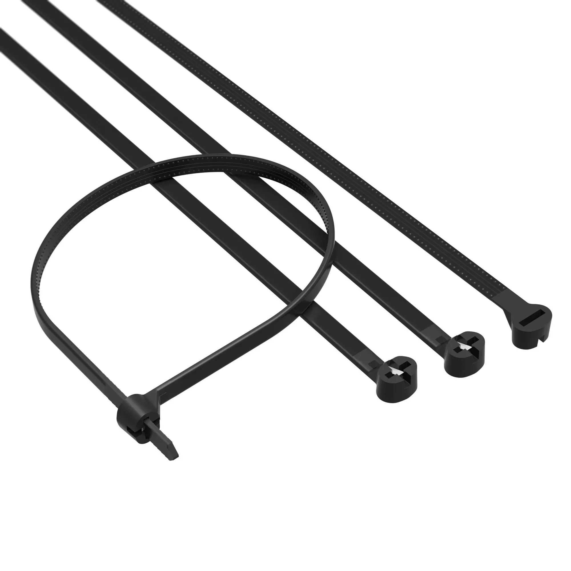 Хомут p6.6 с двойным замком, черный 4,8x370 ДКС 21319SR