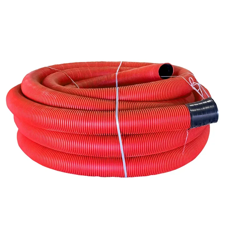 Труба гофрированная двустенная пнд d 160 с зондом (50 м) красная proxima EKF TG2ST-160-50M