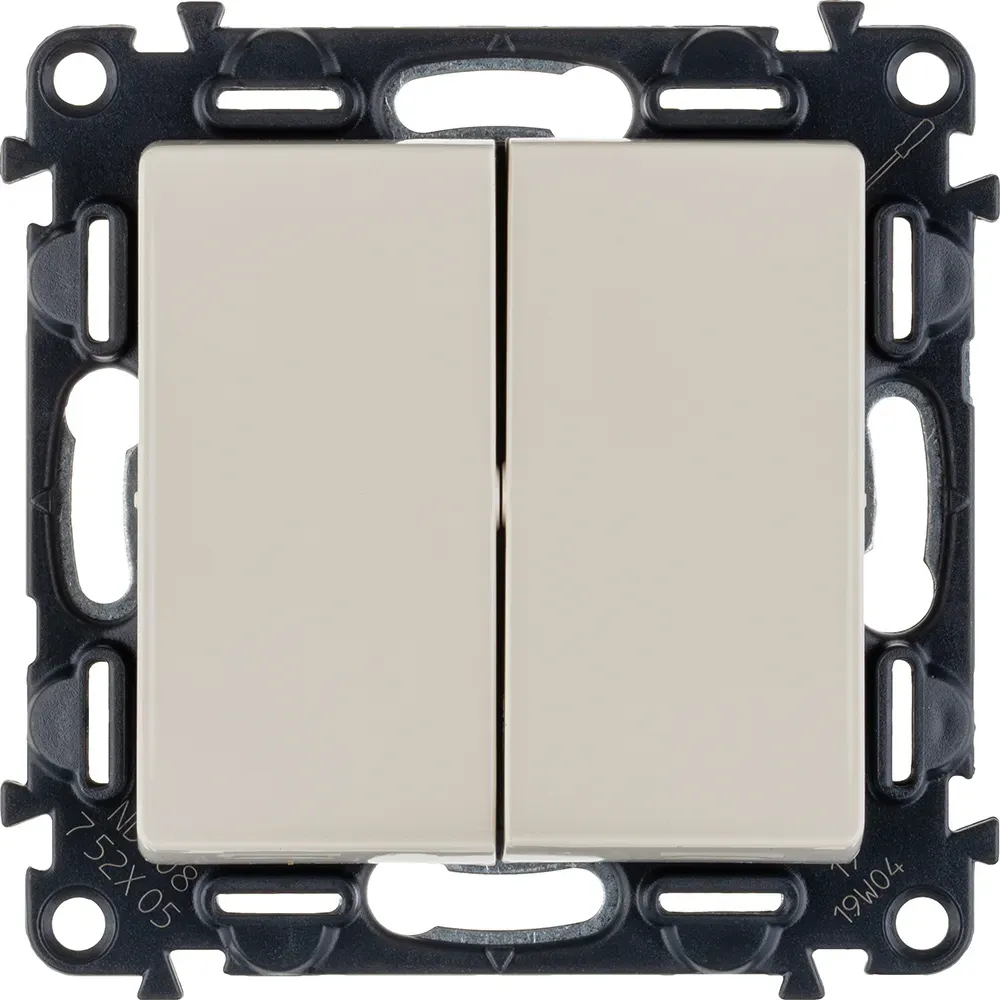 Valena LIFE Выключатель двухклавишный 10А 250В с лицевой панелью Безвинтовые зажимы Слоновая кость LEGRAND 752505