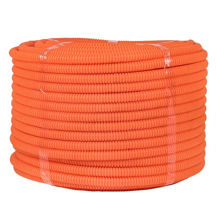 Труба пнд гибкая гофр. д.16мм, тяжёлая с протяжкой, 100м, цвет оранжевый EKF TPND-16-TO