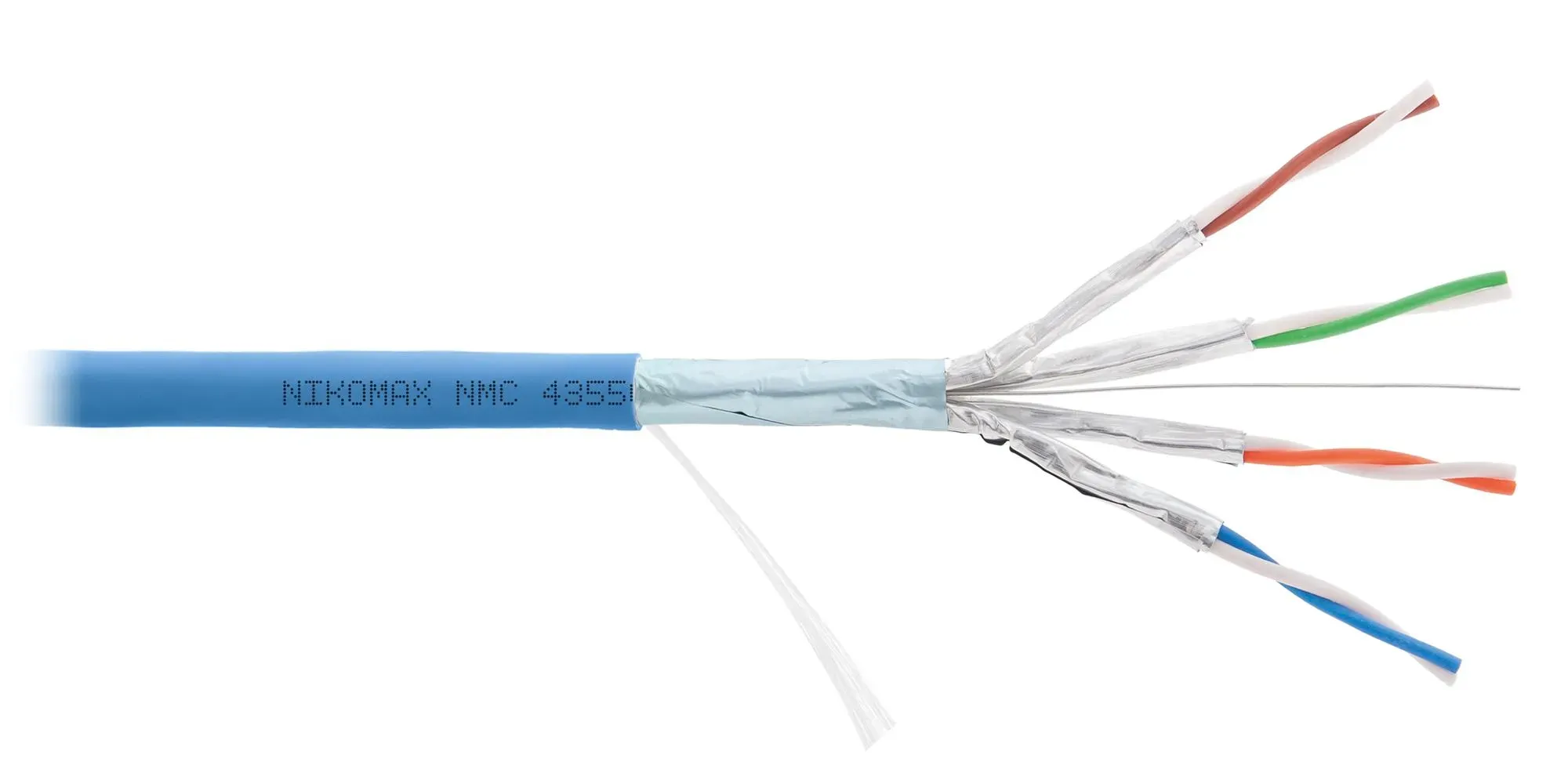 Витая пара F/FTP 4 пары Кат 6a solid BC AWG23 (0.56мм) IN LSZH нг(А)-HF голубой 500м