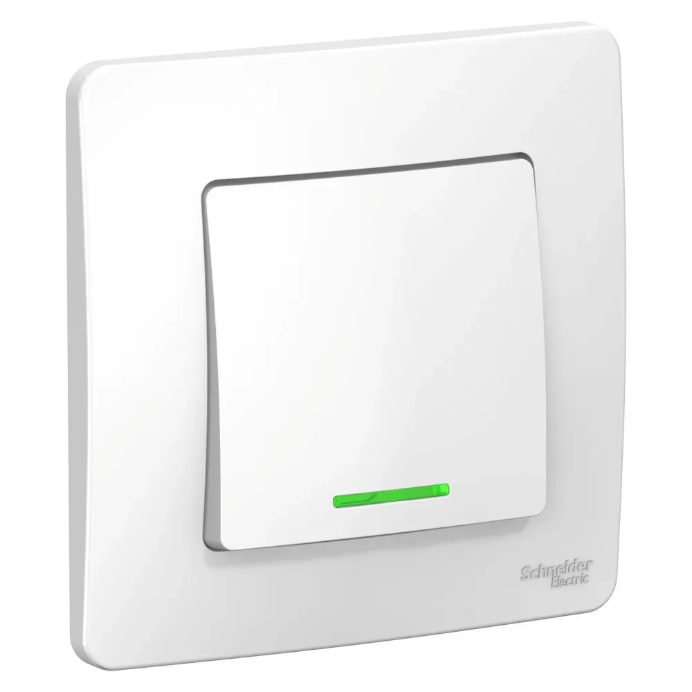 BLANCA скрытой установки одноклавишный выключатель (cх.1) с подсветкой, 6A, 250B, белый SE (Потенциал) BLNVS006111