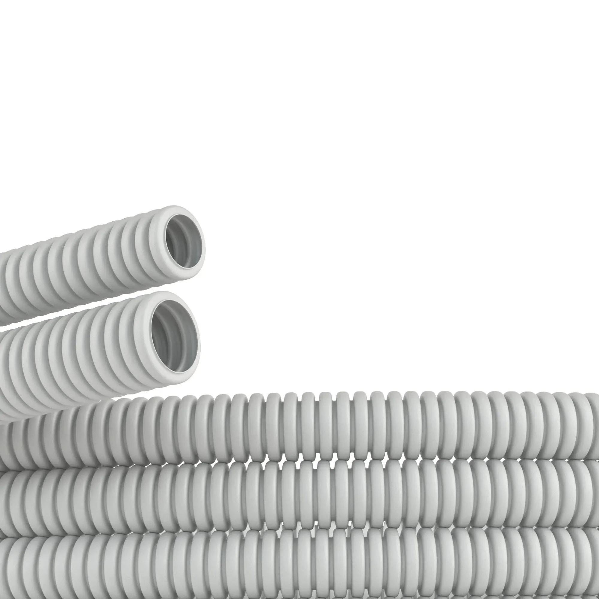 Труба гофрированная пвх 50мм тяжелая без протяжки серая (15м) ДКС 90550