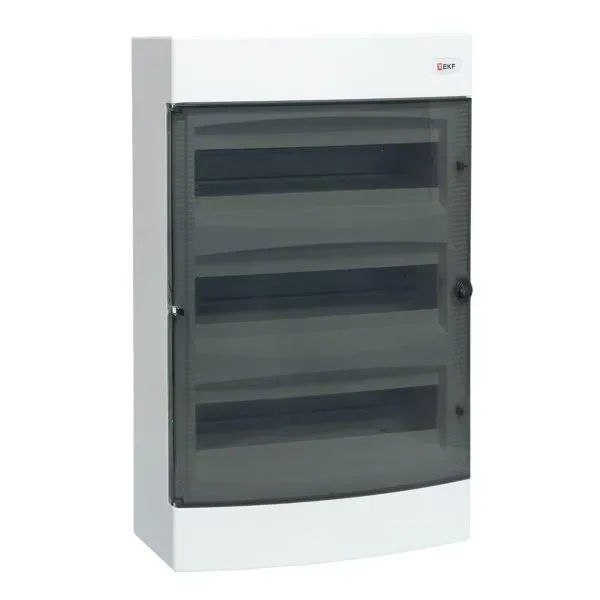 щит распределительный навесной unix прозрачная дверь 3х18 (54) модулей 526x396x112 ip40 EKF UX-3X18-N