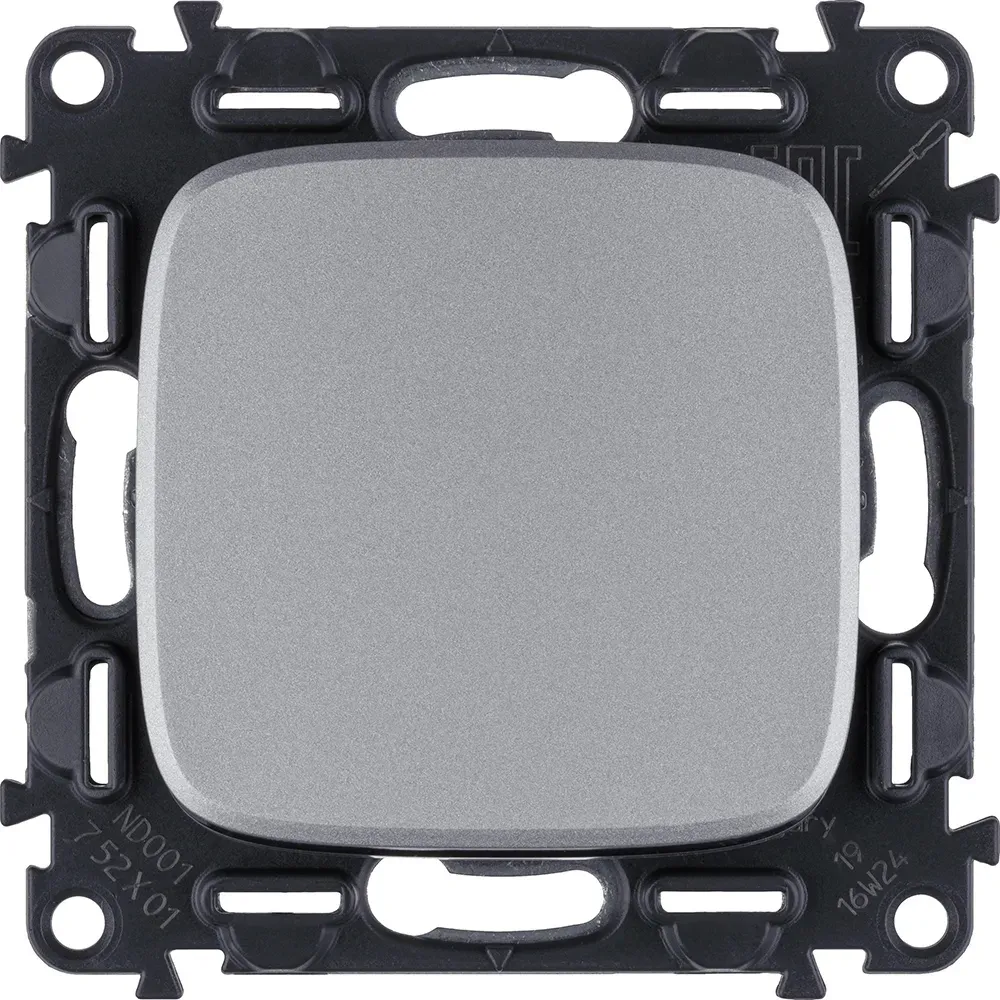 Valena ALLURE Выключатель 10АХ 250В с лицевой панелью Безвинтовые зажимы Алюминий LEGRAND 752901