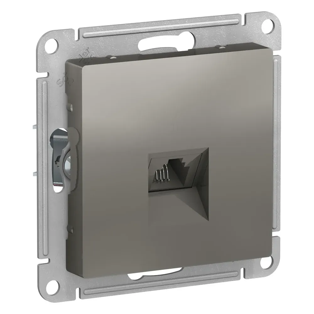 Розетка ATLASDESIGN телефонная RJ11 механизм сталь SE (Потенциал) ATN000981