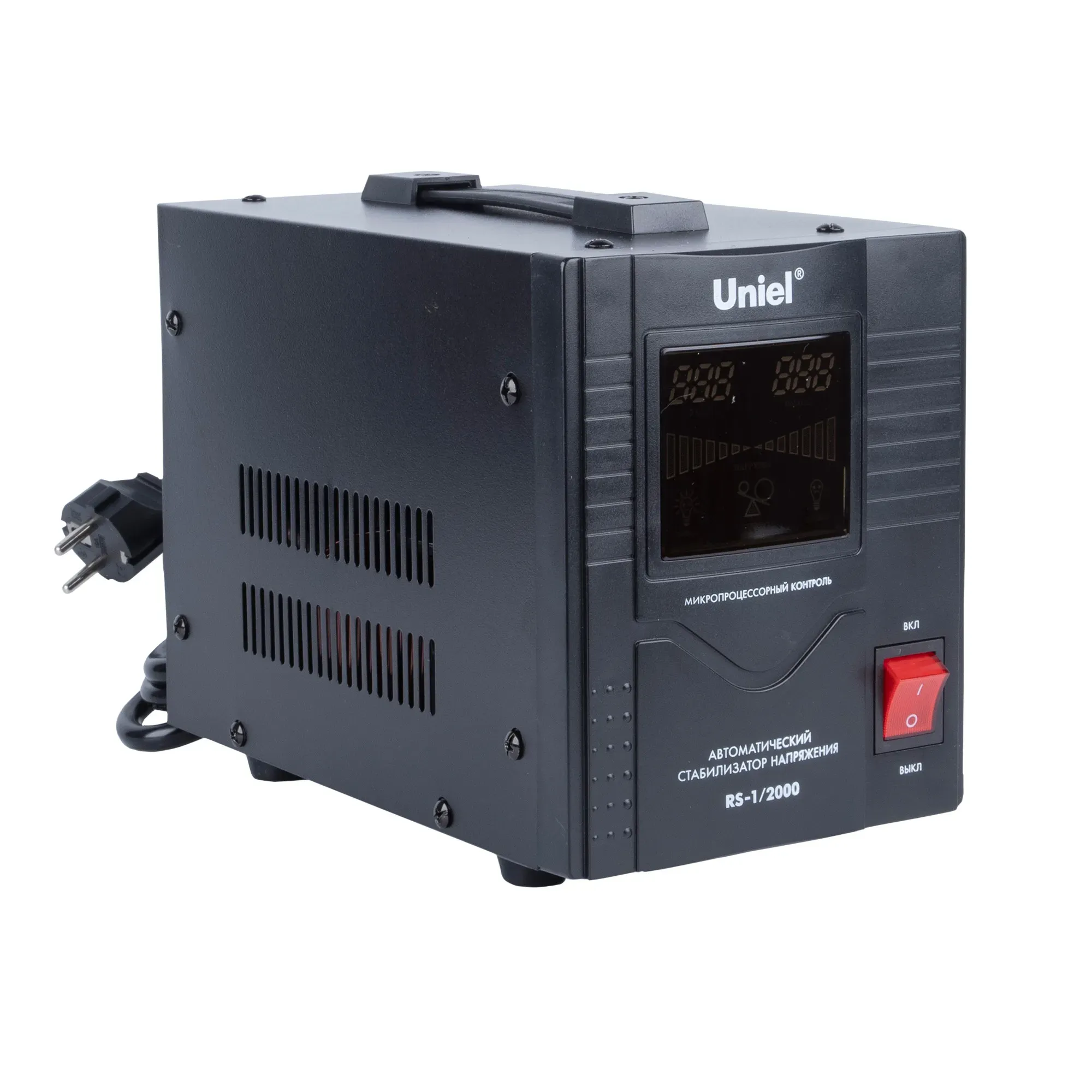 Стабилизатор RS-1/2000 «» релейный однофазный, 2,0 кВА. Uniel 03110