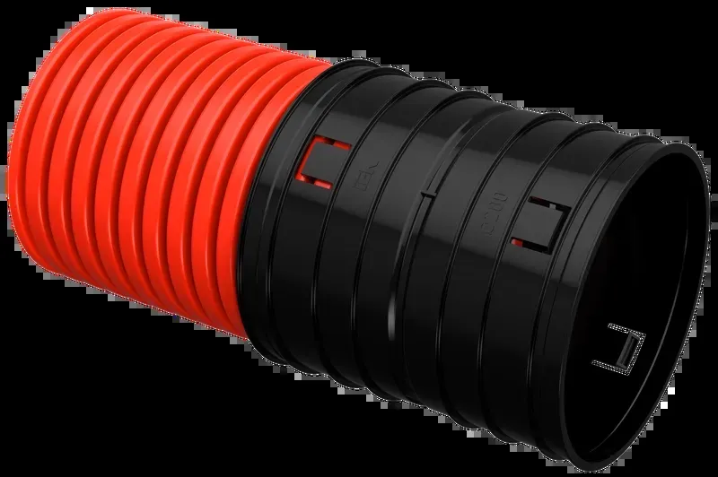 Elasta труба гофрированная двустенная жесткая пнд d=200мм красная (5,7м) iek IEK ET-TG13-212-200-D57-K04