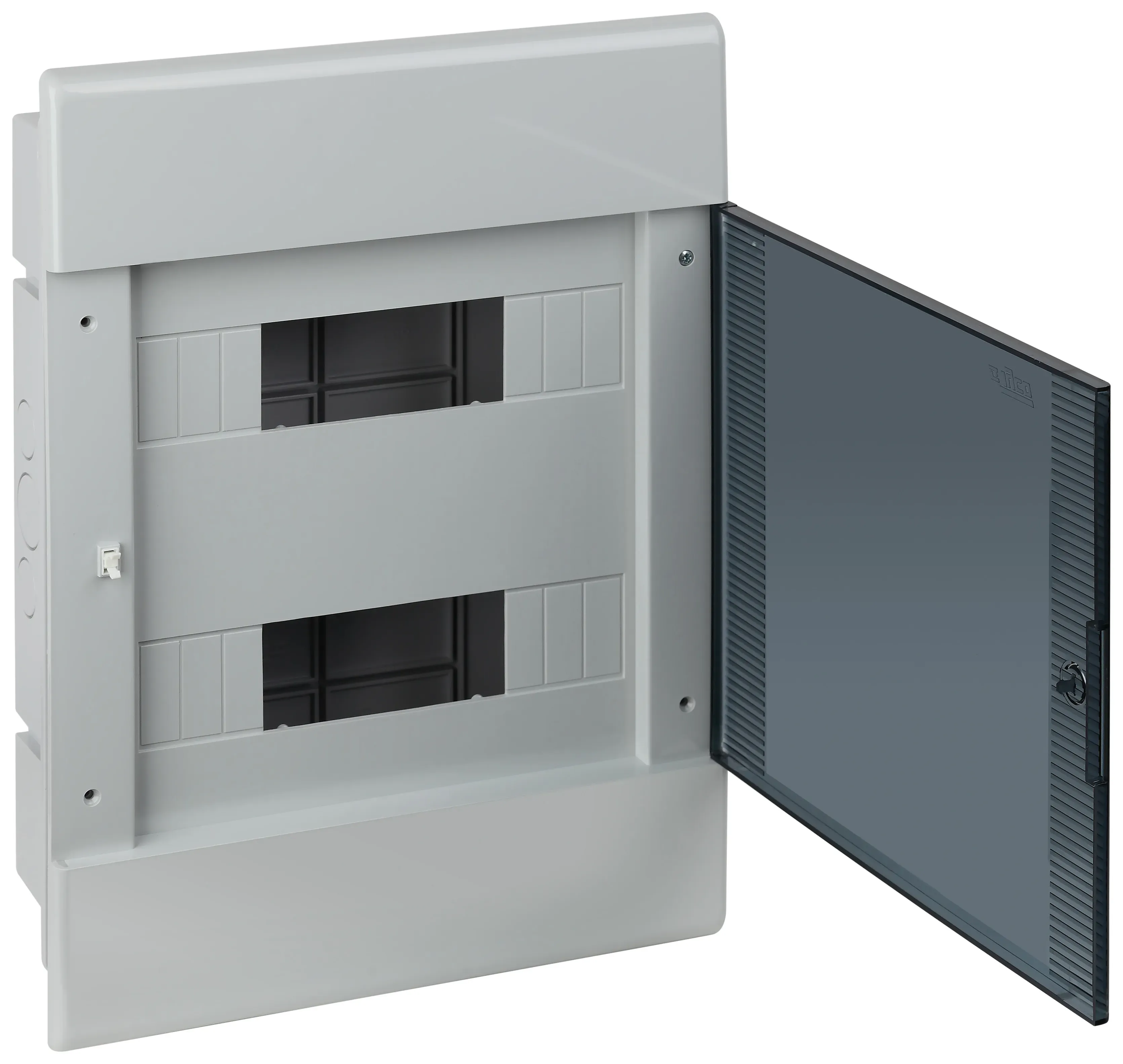 Щит распределительный встраиваемый щрв-п-24 415х299х103мм серый с прозрачной дверью RUVINIL 68124СП