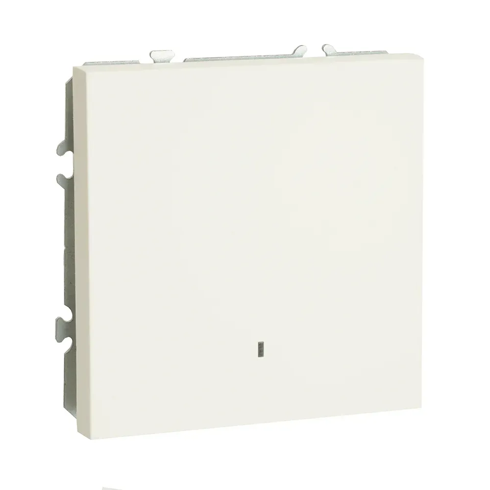 Выключатель 1-клавишный c индикатором (механизм), 250В, 10А, серия Эмили,белый фарфор soft touch FERON 49863