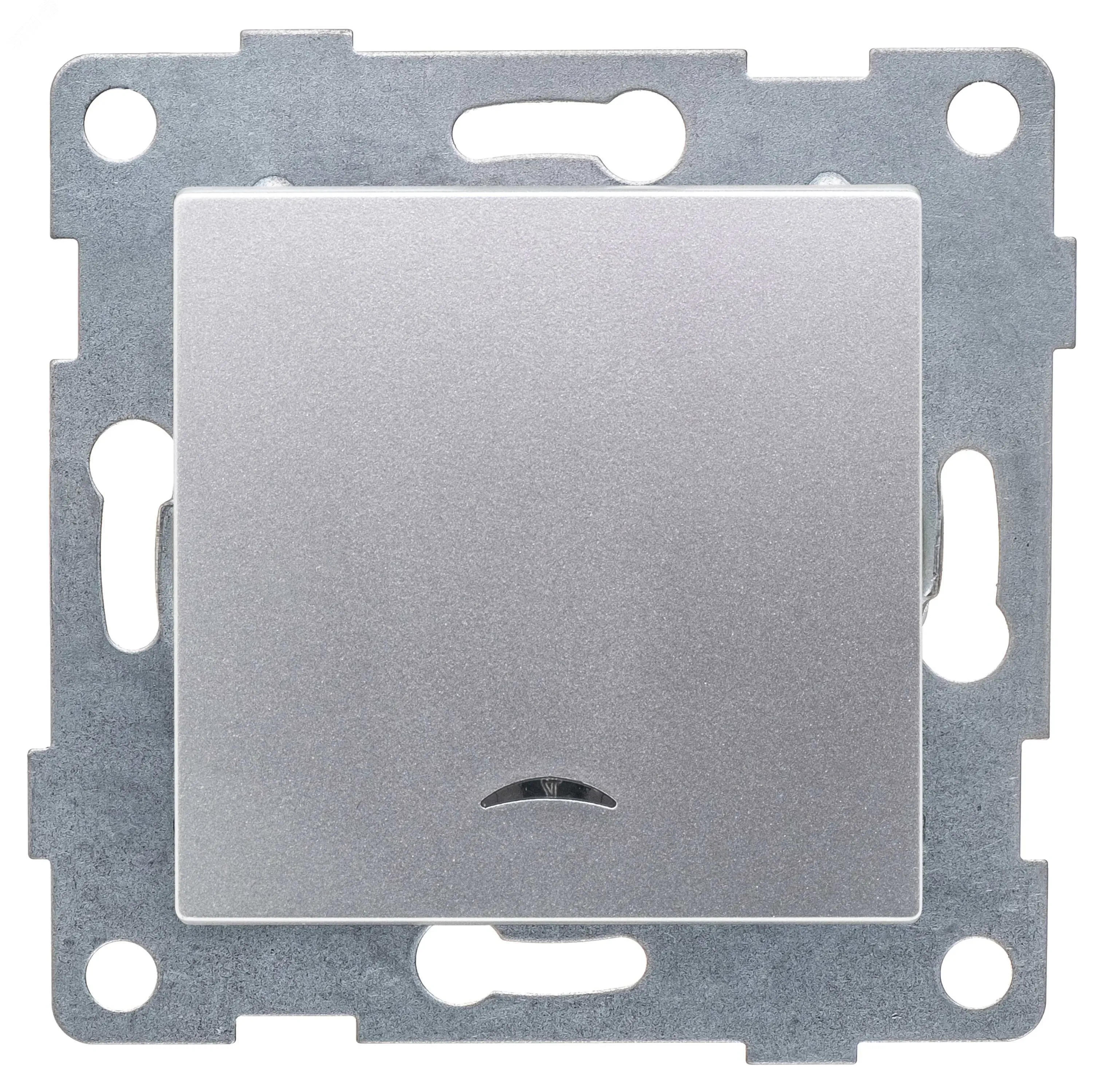 GUSI Ugra механизм выключателя 1кл. (инд), скрытая  установка,  10А, 250В. Цвет: серебро. GUSI Electric С11В18-004