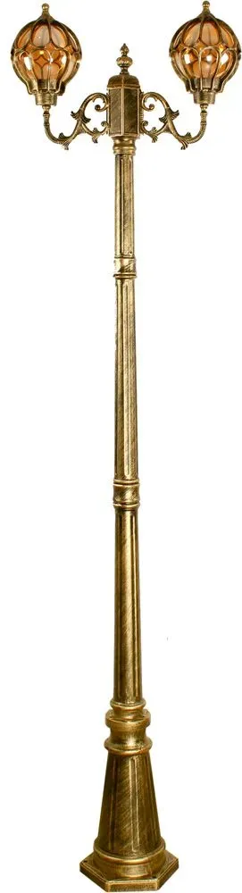 Светильник НТУ-2х60w столб Е27 IP44 черное золото FERON 11384