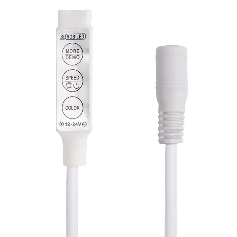 Мини контроллер LED с разъемом 5,5х2,1 мм 72/144 W, 3 кнопки, 12 V/24 V REXANT 143-106