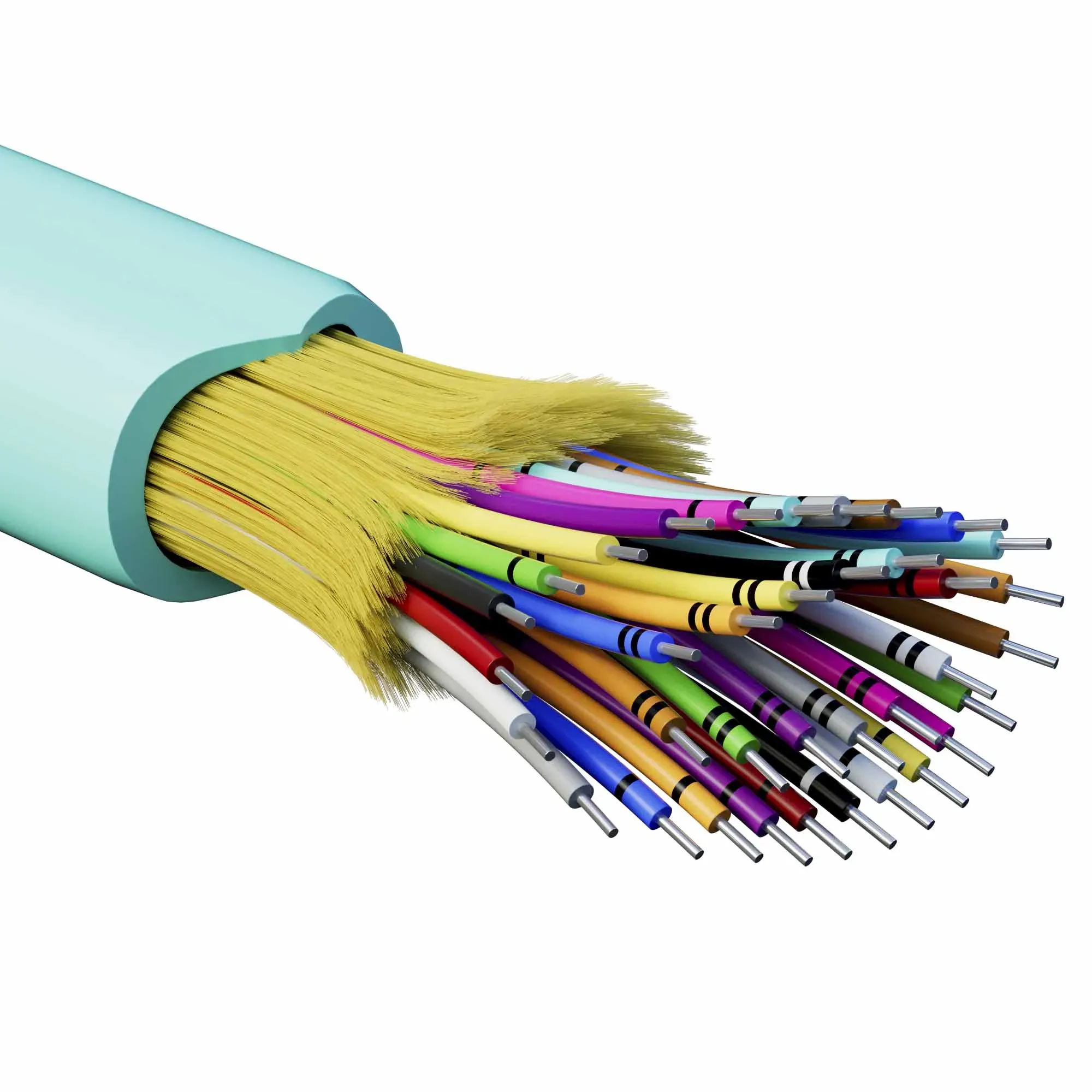 Кабель волоконно-оптический, распределительный, арамидные упрочняющие нити, для внутренней прокладки, нг(A)-HFLTx, 36 ОВ, категорияOM3 (G.651.1) плотный буфер, 0,4 кН, барабан 500 м