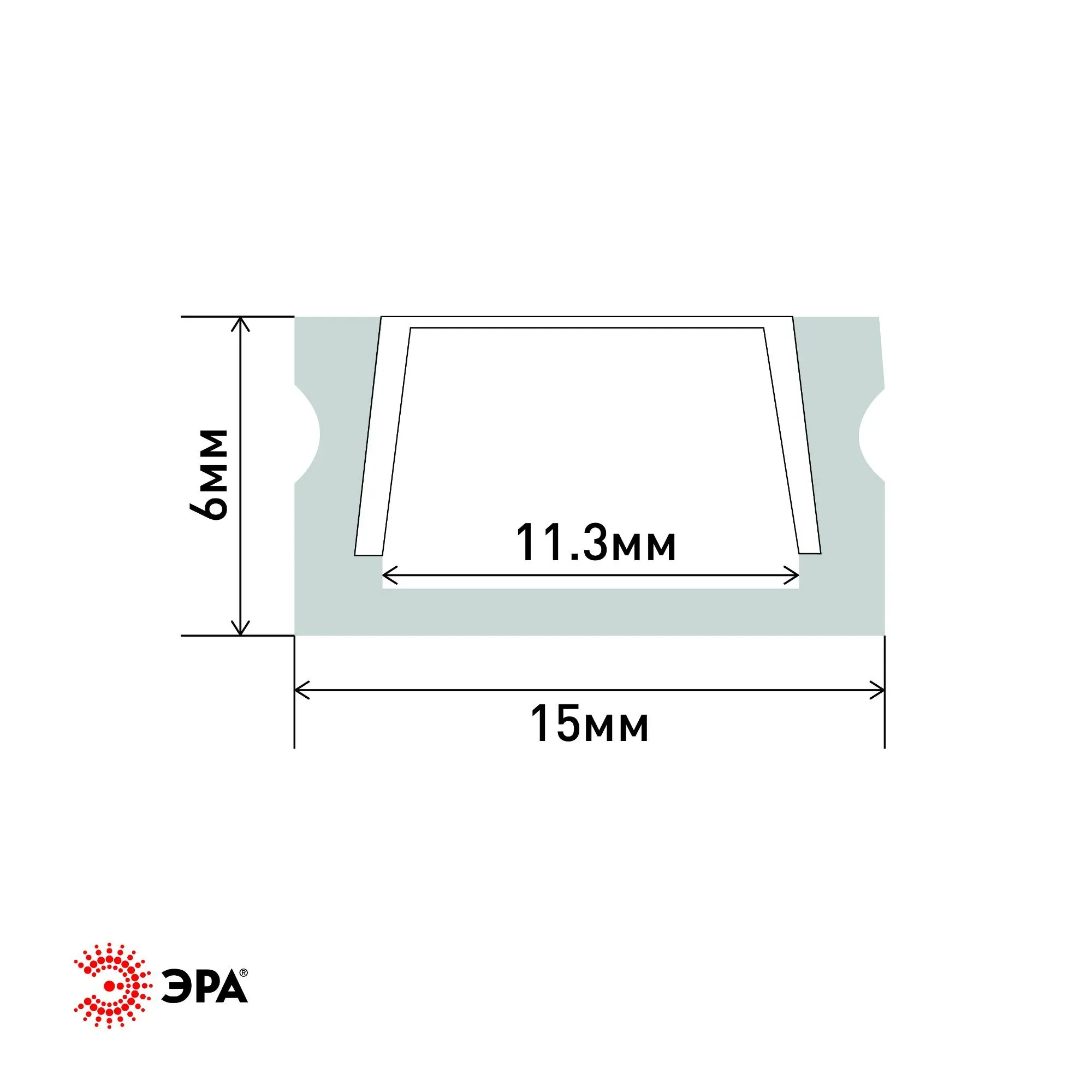 Комплект с накладным анодированным профилем CAB262 16х6мм, 2м (5/80/2560) Эра б0039463